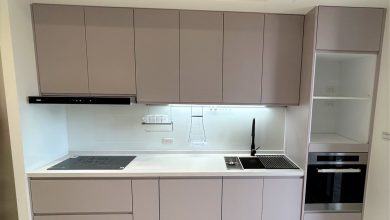 کابینت طوسی مات 2 کابینت مدرن های گلاس طوسی مات روشن